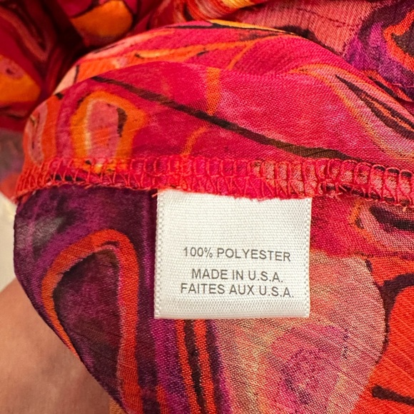 NWT MISA One-Shoulder Single Flutter Sleeve Dress Red Orange Women’s Size Small - Picture 10 of 12